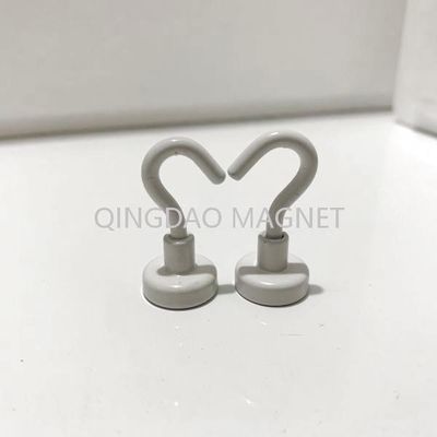 Sintered NdFeB Hook Magnet, N35,16KGS, Permenent Hook Magnets in White Color